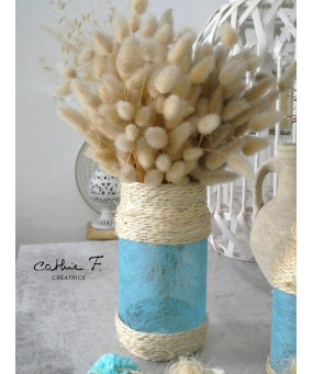 Vase corde turquoise Dody 17.5
